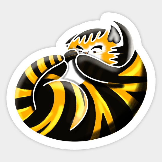 Cat Bee Sticker by ORTEZ.E@GMAIL.COM